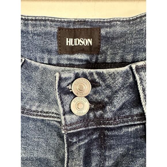 Hudson Beth Baby Boot-Cut Jeans 28” Blue Mid-Rise Flap Pockets NEW $195 - Picture 9 of 12